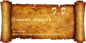 Tomanek Dominik névjegykártya